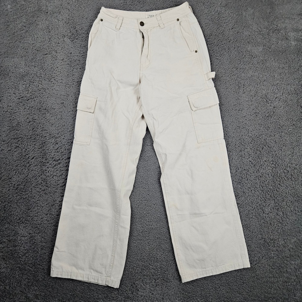 Roxy‎ Women's Cargo Pants Beige Canvas Utility Pockets Casual Wide Leg S